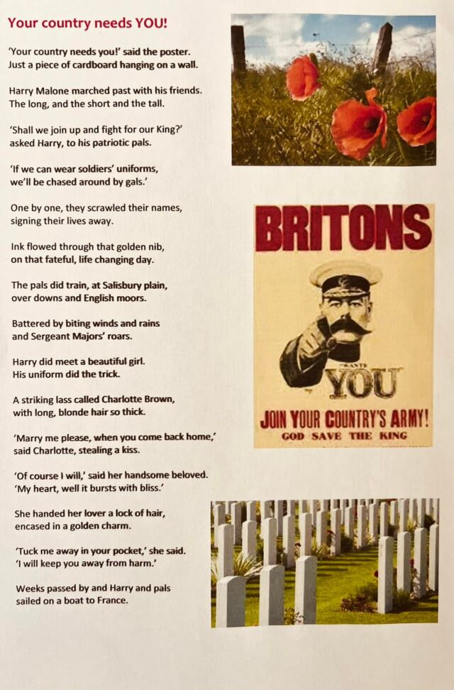 On this day in 1916, the calamitous battle of the Somme started. My sad, thought provoking poem illustrates the countless broken hearts on that very first day on the morning of 1st July. 

Thousands of brave young men, most around the ages of my Harry, George and Freddie, went ‘over the top’, for King and country, marching through the mud next to best friends, relatives, neighbours and work colleagues in ‘Pals’ battalions. Almost 20,000 never returned. 
🌹❤️🌹